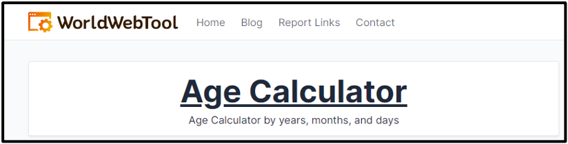 Age Calculator | worldwebtool